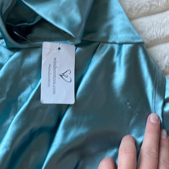 TEAL STRETCHY BODY CON DRESS - Picture 6 of 8